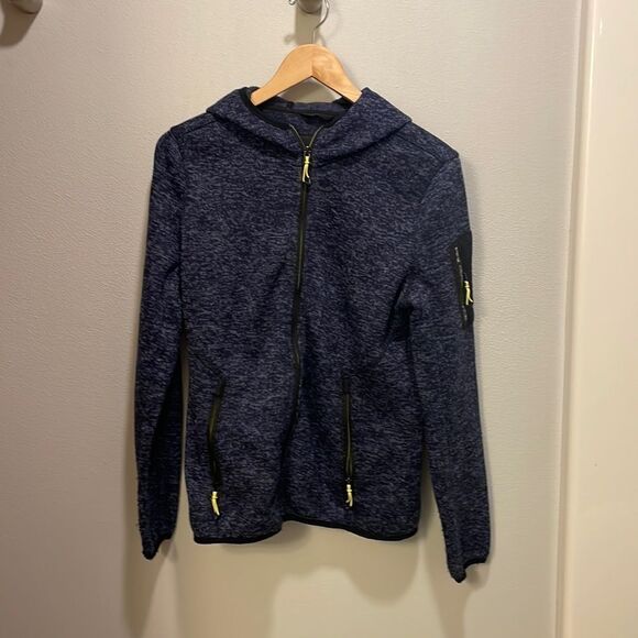 HFX Woman’s Blue And White Speckled Zip Up Jacket - Picture 1 of 13
